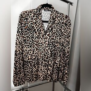 Straight To Hell Leopard Print Long Sleeve Blouse